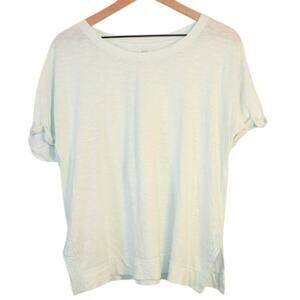 Ann Taylor Loft Mint Green Cotton Tee Shirt Blouse Size Medium Casual Comfort